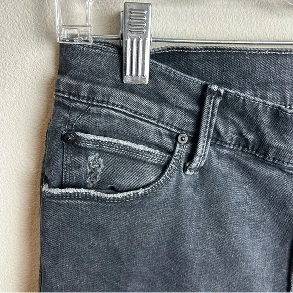 Mother The Charmer black distressed mid-rise skinny jeans worn black wash 29 - Picture 4 of 14